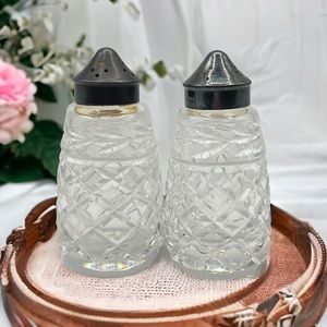 Vintage Waterford Crystal Glandore EPNS Plated Salt and Pepper Shakers